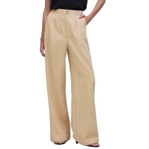 Madewell Womens 0 Petite Beige The Harlow Wide Leg Pants